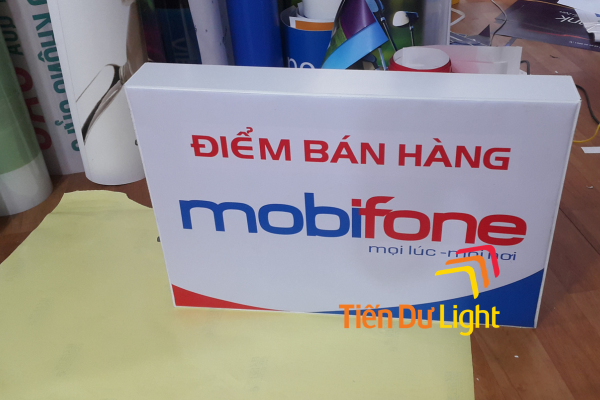Hộp đèn bảng hiệu Mobifone chuẩn nhận diện thương hiệu