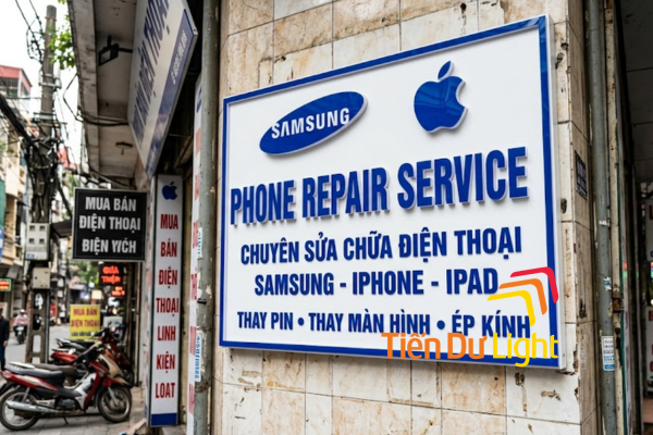 Bảng hiệu cửa hàng sửa điện thoại bền đẹp, nâng cao hình ảnh thương hiệu