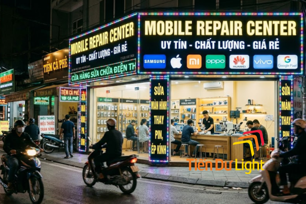 Bảng hiệu sửa điện thoại: Thiết kế nổi bật, tăng khách tự nhiên