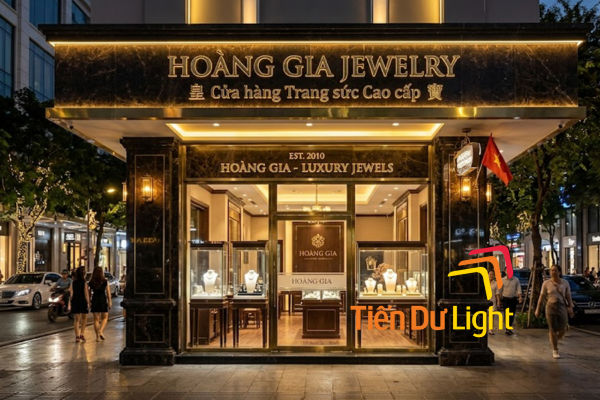 Bảng hiệu vàng sang trọng, đẳng cấp cho tiệm kim hoàn