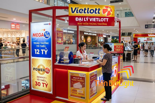 Bảng hiệu vé số nổi bật, dễ nhận diện, giúp thu hút khách hàng