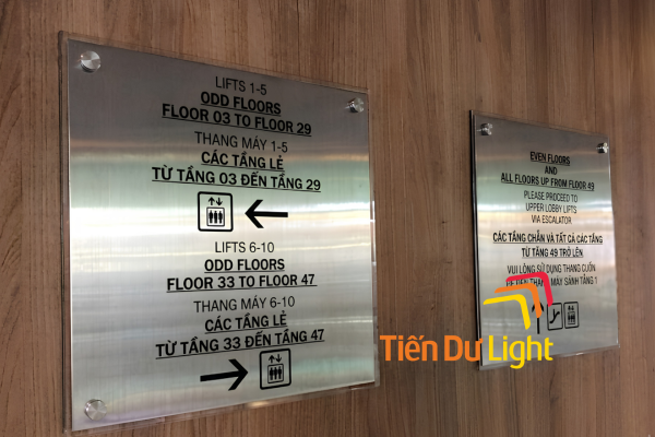 Biển chỉ dẫn inox ăn mòn: Độ bền cao, thẩm mỹ đẳng cấp