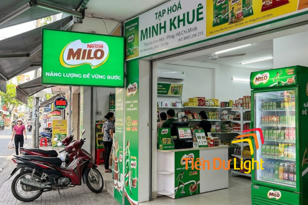Biển quảng cáo Milo tăng nhận diện tại điểm bán, đúng chuẩn thương hiệu