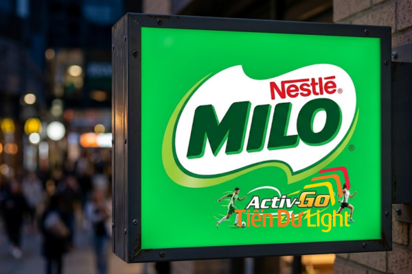Biển quảng cáo Milo đồng bộ tại điểm bán