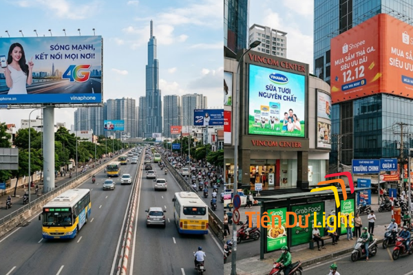 Màn hình DOOH (Digital Out-of-Home) tại giao lộ lớn