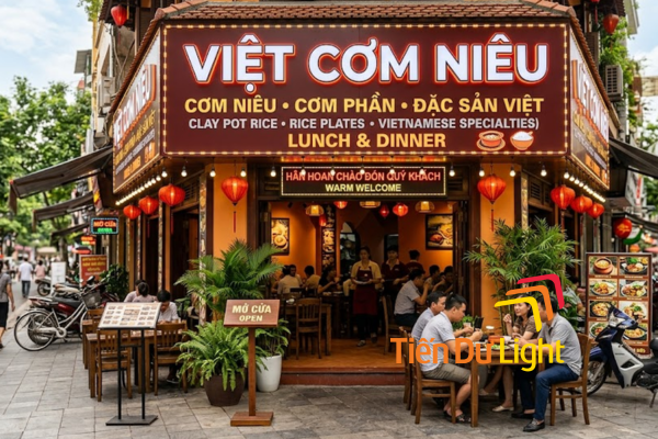 Biển quảng cáo quán cơm ấn tượng, thu hút thực khách mỗi ngày