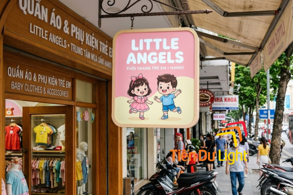 Biển vẫy shop quần áo trẻ em hộp đèn backlit dễ thương