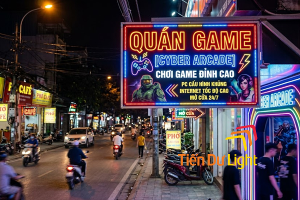 Biển vẫy quán game đẹp - Bí quyết thu hút game thủ cực mạnh