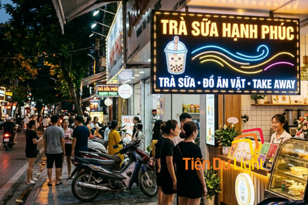 Biển vẫy trà sữa thu hút khách hàng hiệu quả cho quán đồ uống