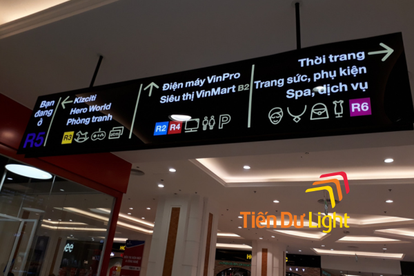 Hệ thống biển chỉ dẫn trung tâm thương mại đồng bộ