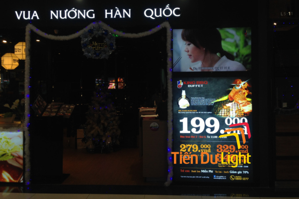 Hộp đèn quảng cáo siêu mỏng ứng dụng phổ biến ở nhà hàng