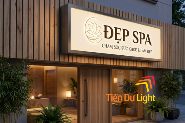 Hộp đèn quảng cáo spa sang trọng, hiện đại