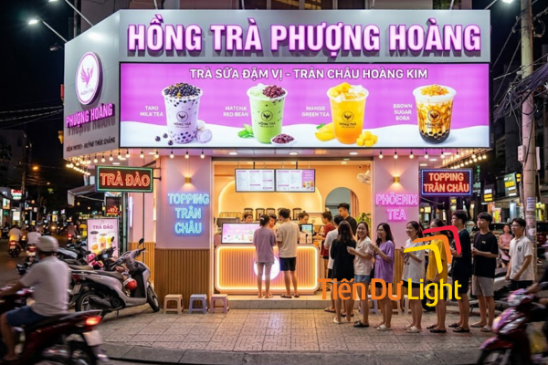 Hộp đèn quảng cáo trà sữa: Yêu cầu đặc thù và tiêu chuẩn đồng bộ chuỗi