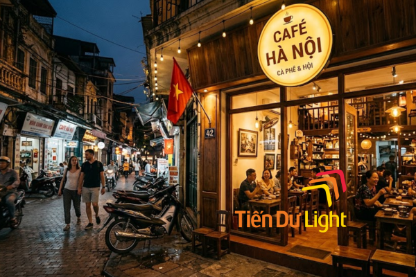 Tạo ấn tượng mạnh với hộp đèn tròn hút nổi cà phê độc đáo