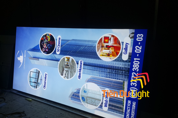 Hộp đèn quảng cáo in UV sắc nét, bền màu