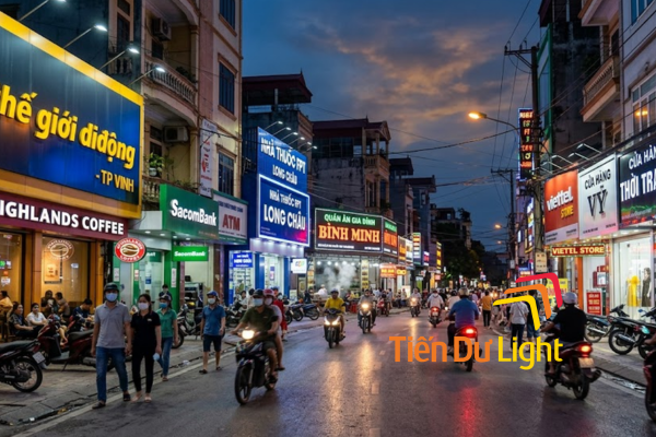 Biển quảng cáo kinh doanh trên các tuyến phố thương mại thành phố Vinh