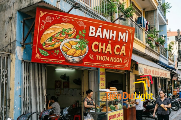 Phân loại bảng hiệu bánh mì chả cá