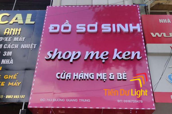 Phân loại bảng hiệu cửa hàng đồ sơ sinh