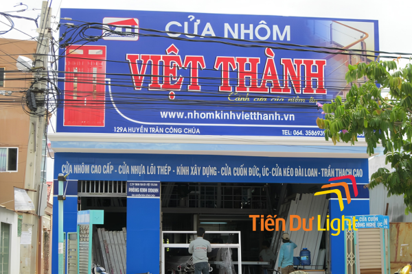 Bảng hiệu mặt tiền đại lý cửa nhôm nhập khẩu