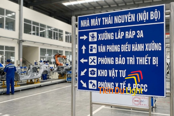 Biển chỉ dẫn nhà máy Thái Nguyên rõ ràng, bền đẹp, dễ nhận diện