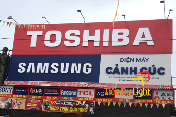 Mẫu biển quảng cáo showroom điện máy ấn tượng
