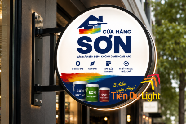 Biển vẫy cửa hàng sơn thu hút khách hàng, đồng bộ nhận diện