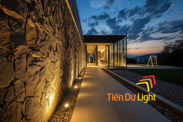 Đèn Led âm đất chiếu sáng, tôn vinh vẻ đẹp biệt thự ban đêm