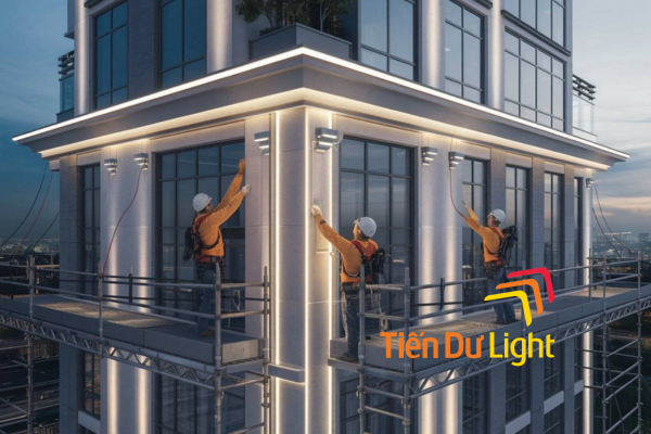 Lắp đặt hệ thống facade lighting uy tín, thi công chuẩn kỹ thuật