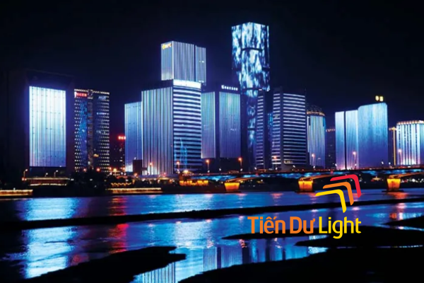 Thi công chiếu sáng mặt dựng tòa nhà đẹp, hiện đại và hiệu quả