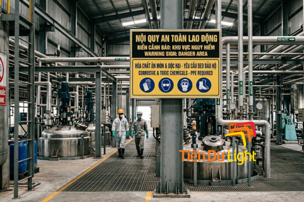 Bảng hiệu nhà máy hóa chất thiết kế chuyên nghiệp, nổi bật và bền bỉ