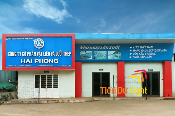 Bảng hiệu nhà máy sản xuất lưới đẹp, bền, nổi bật từ xa