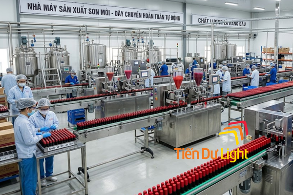 Bảng hiệu nhà máy sản xuất son chuẩn hình ảnh, đúng chất mỹ phẩm