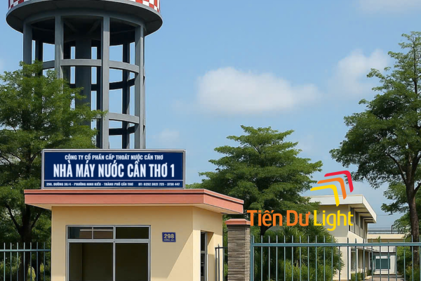 Bảng tên nhà máy xử lý nước được gia công chắc chắn, sắc nét