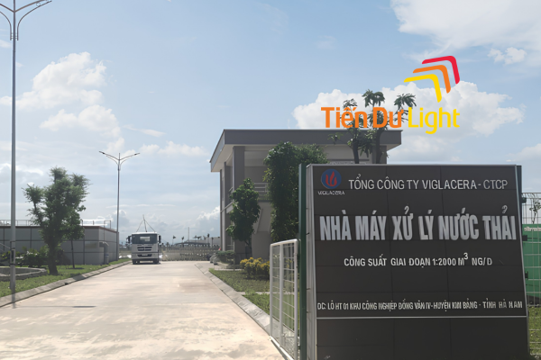 Bảng hiệu nhà máy xử lý nước thải được gia công chắc chắn