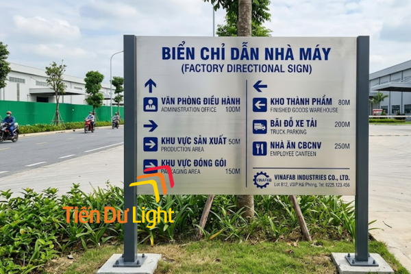 Biển chỉ dẫn nhà máy alu chuẩn nhận diện, bền đẹp theo thời gian
