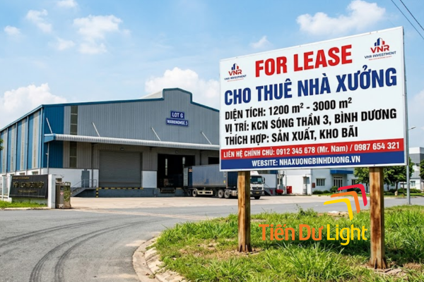 Biển cho thuê nhà xưởng chuyên nghiệp, thu hút khách thuê nhanh