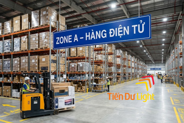 Biển khu vực kho: Sắp xếp khoa học, vận hành chuyên nghiệp
