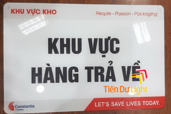 Biển khu vực sản xuất giúp tối ưu khả năng chỉ dẫn, phân khu