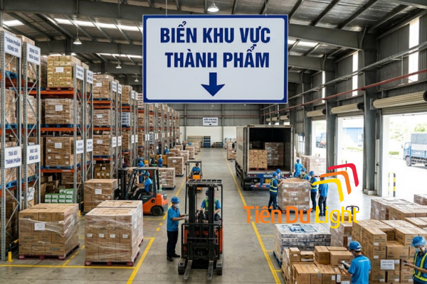 Biển khu vực thành phẩm tối ưu hệ thống chỉ dẫn trong nhà xưởng