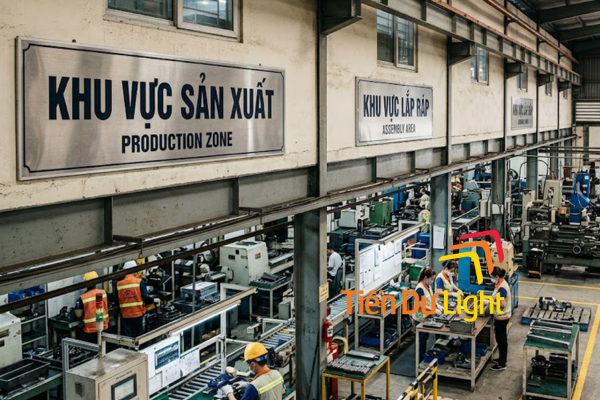 Biển phòng sản xuất nhà máy chuyên nghiệp, rõ ràng và dễ nhận diện