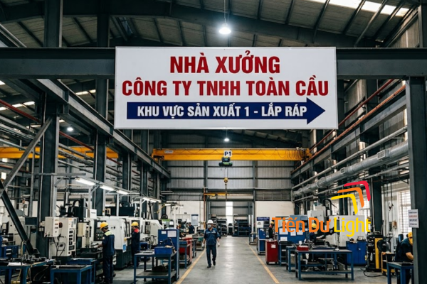 Bảng hiệu nhà xưởng trong nhà và những điều cần biết