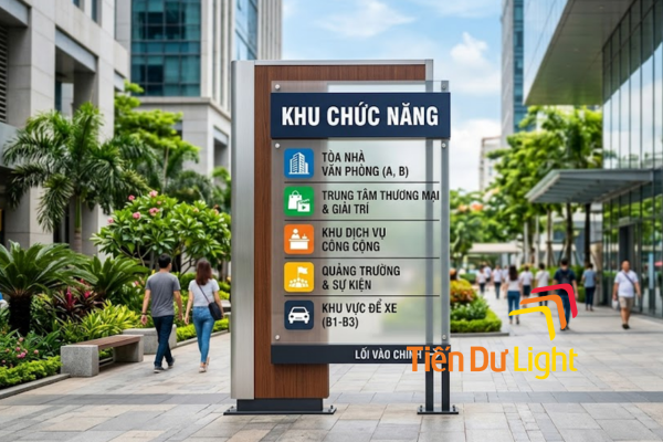 Biển nhận diện khu chức năng trong các công trình quy mô lớn