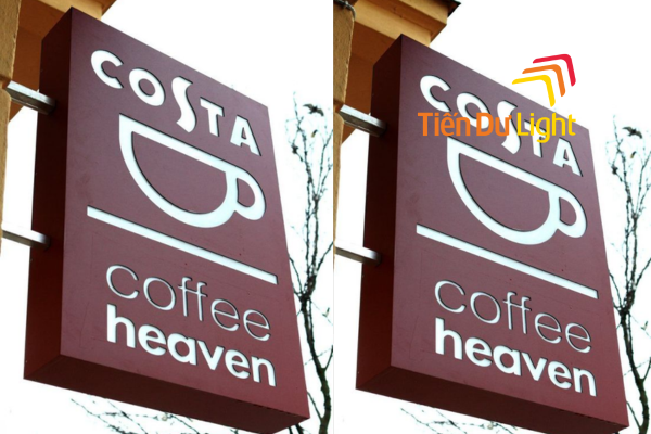 Mẫu hộp đèn cà phê alu âm bản đẹp