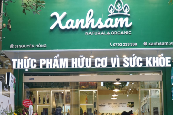 Bảng hiệu mặt tiền cửa hàng thực phẩm sạch