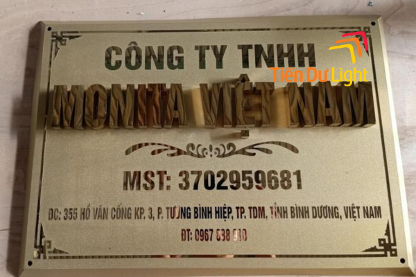 Mẫu bảng tên công ty chữ nổi đẹp