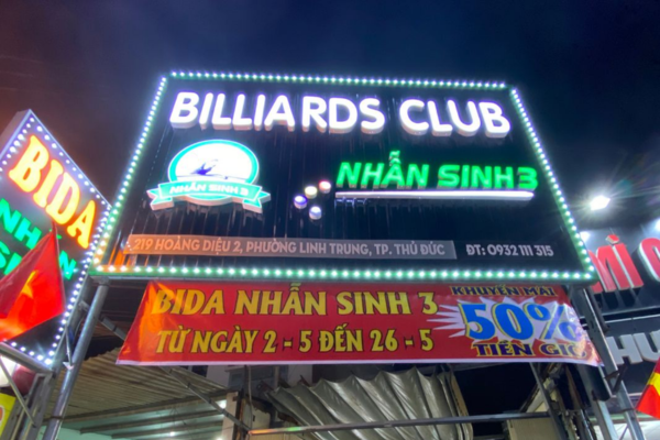 Mẫu biển quán bi a đẹp