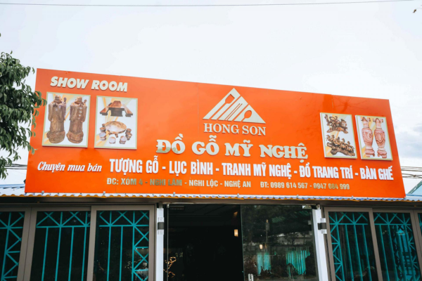 Mẫu biển quảng cáo đồ gỗ mỹ nghệ đẹp
