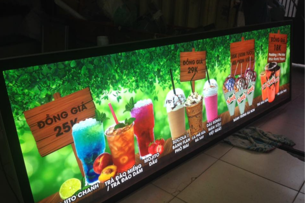 Hộp đèn menu trà sữa là gì? Địa chỉ sản xuất thi công hộp đèn uy tín chất lượng