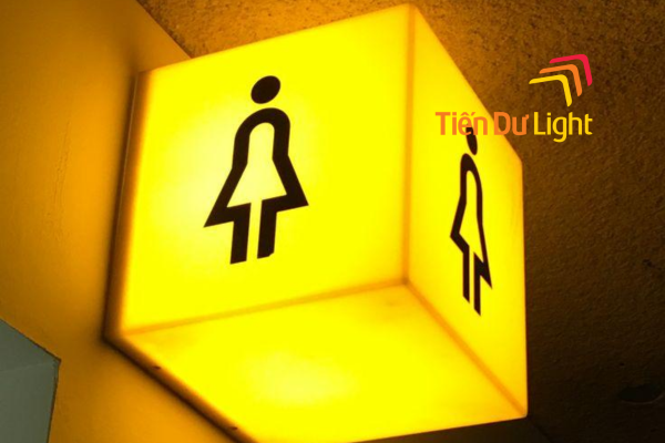Biển WC hộp đèn chiếu sáng nổi bật