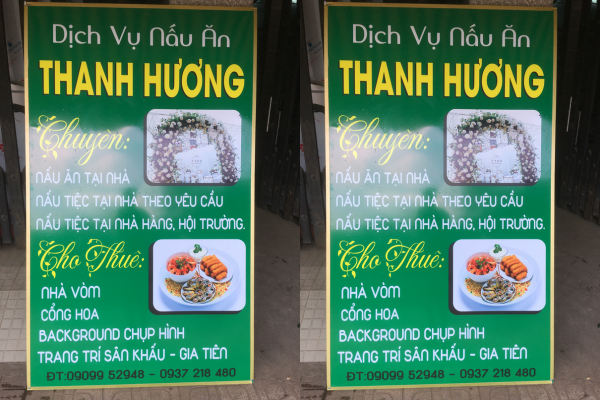 Biển vẫy dịch vụ nâu ăn
